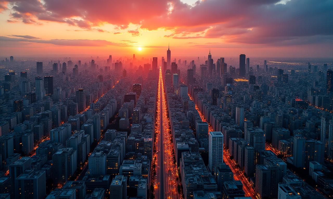 ドローン空撮 東京夕景
